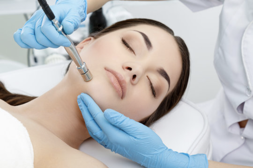 Woman undergoing Microdermabrasion